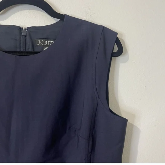 NWT J.Crew Petite new Resume dress in Italian wool blend P6 navy - Picture 2 of 10